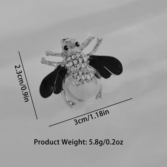 Bee Brooch Beautiful Rhinestone Pin Gemstone Glam Insect Bumble Sparkle Honey - Picture 2 of 2